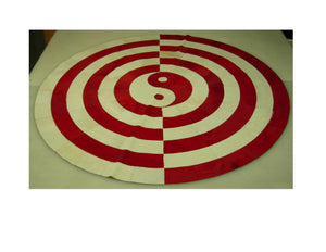 Red and White Yin-Yang Hair on Hide Rug