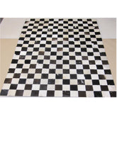 Load image into Gallery viewer, Checkerboard Hair on Hide Rug - Multiple Colors