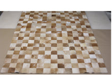 Load image into Gallery viewer, Checkerboard Hair on Hide Rug - Multiple Colors